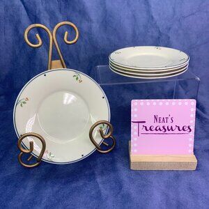 Gorham Town Country ARIANA Blue Band Flowers Side Appetizer Saucers Plate Set 5